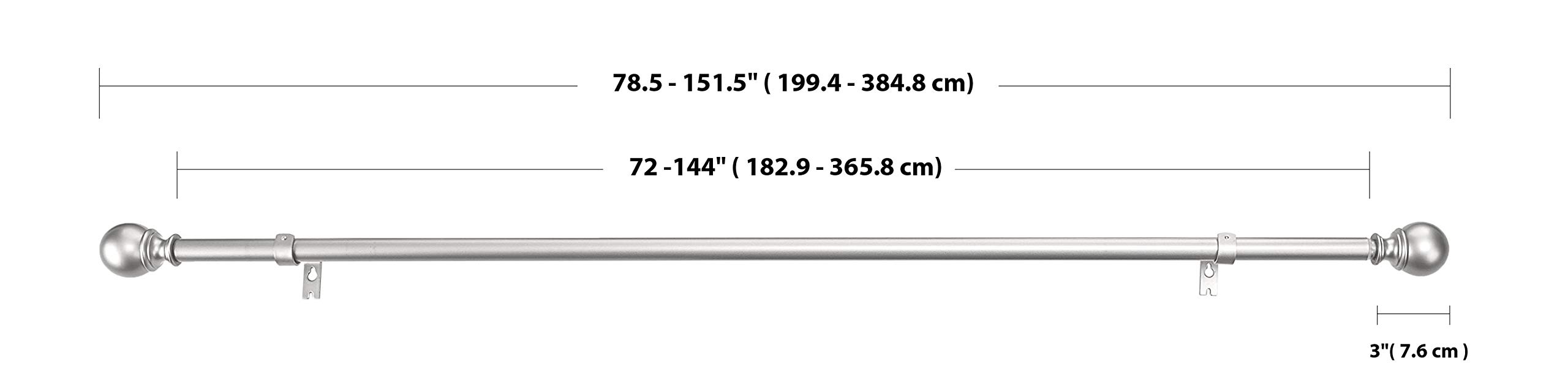 Amazon Basics Bastone Tenda Nichel 180-360 cm con Staffe