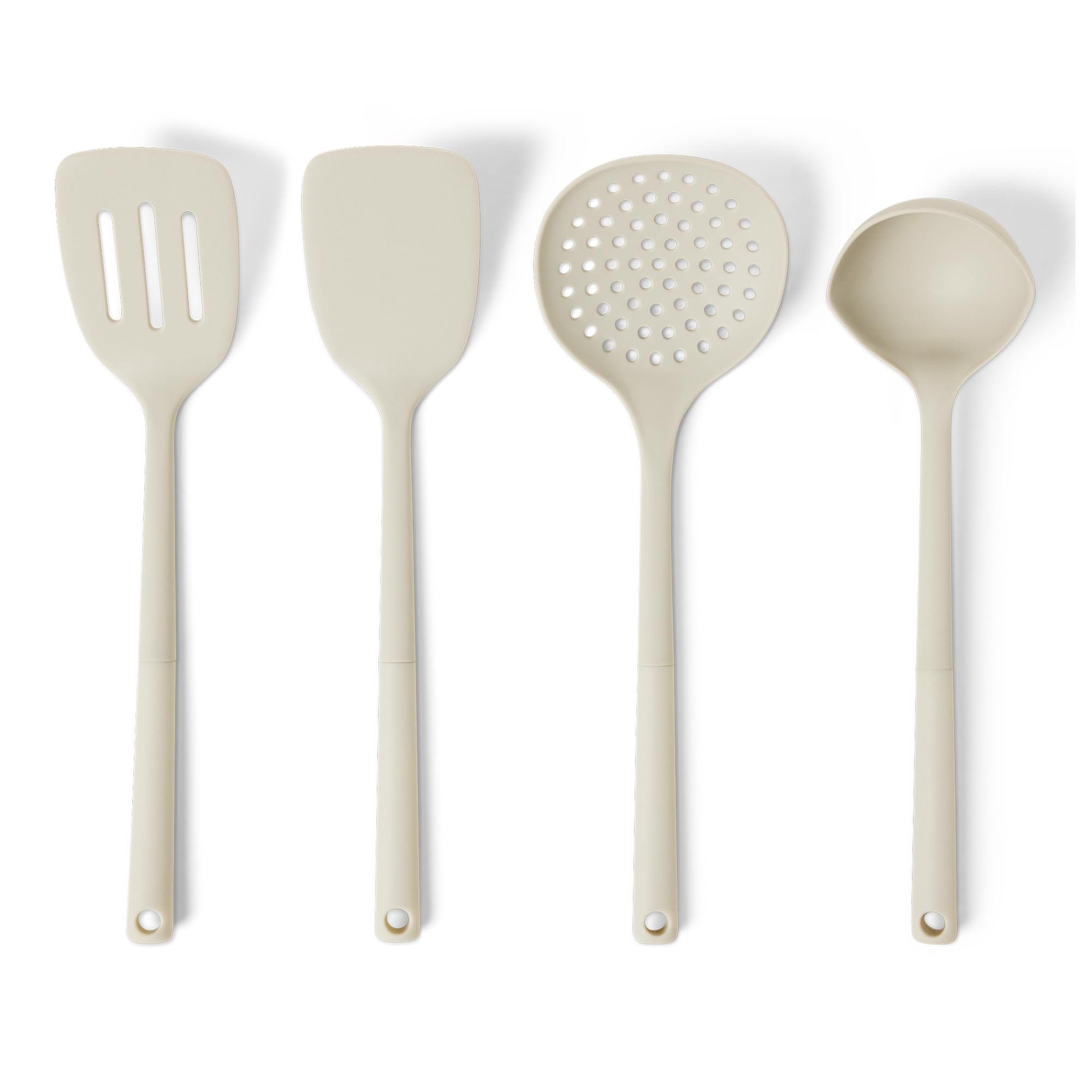 Amazon Basics mestoli cucina silicone 4 pezzi grigio lino