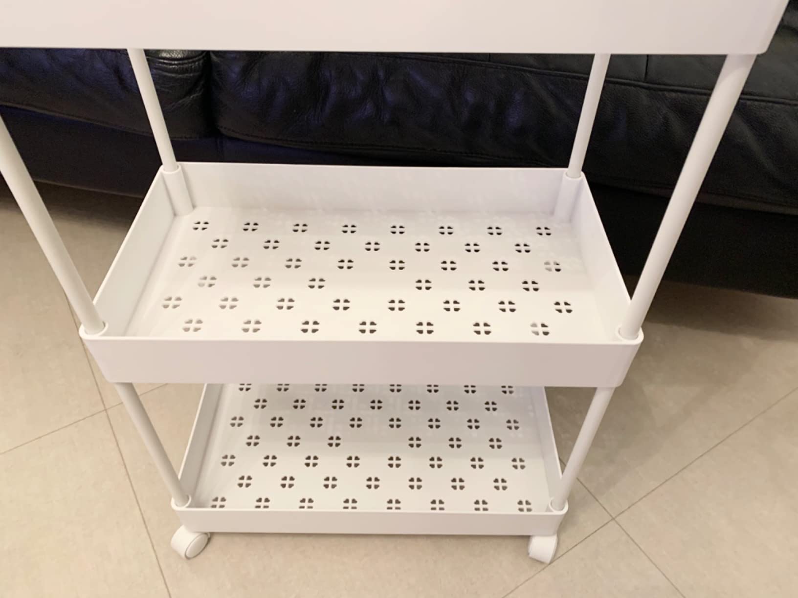 Amazon Basics Carrello Cucina 4 Ripiani Bianco con Ruote 40x22x86