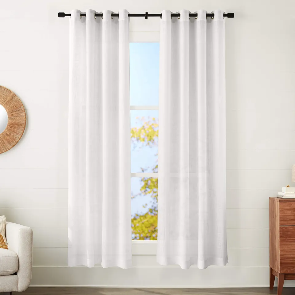 Amazon Basics Sheer 50x95 tenda con occhielli bianco 2 pezzi velata
