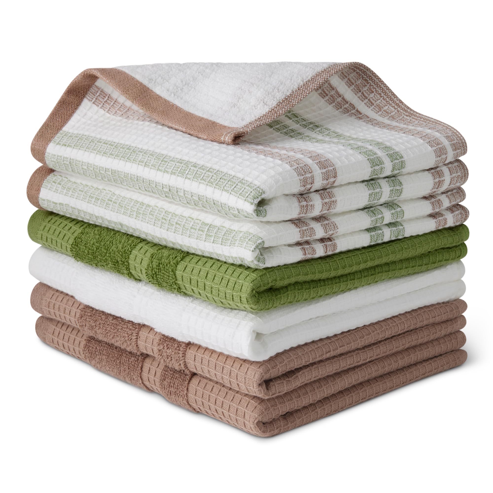 Amazon Basics Strofinacci Cucina Cotone Bio 6 Pezzi Nido d'Ape