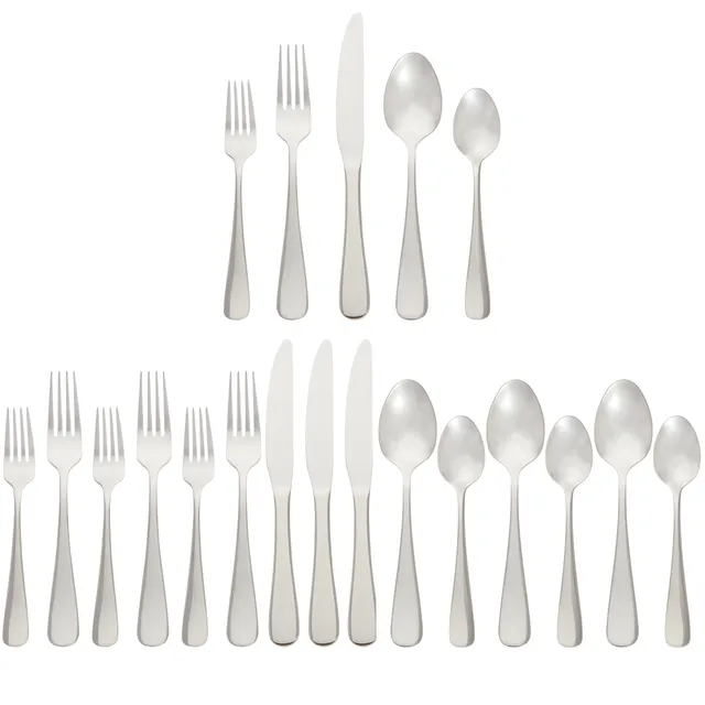 AmazonBasics set posate acciaio inox 20 pezzi 4 persone