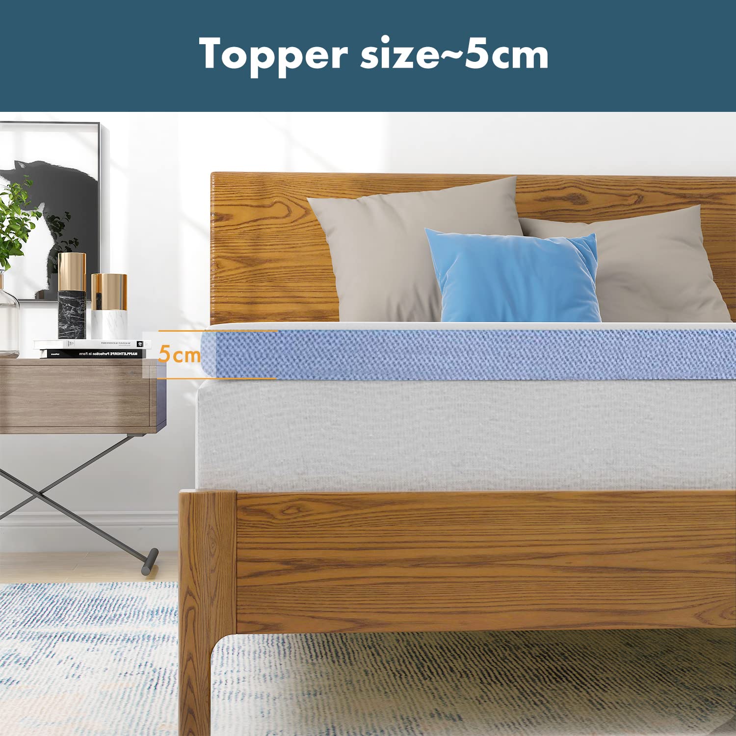 AmazonBasics Topper Memory 80x190x5 cm 2 Stagioni