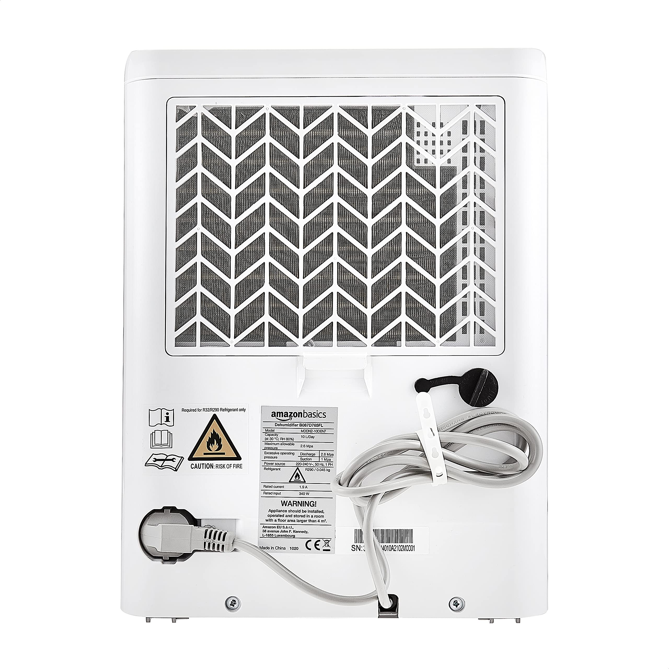 Amazon Basics deumidificatore 12 L al giorno 2 L R290