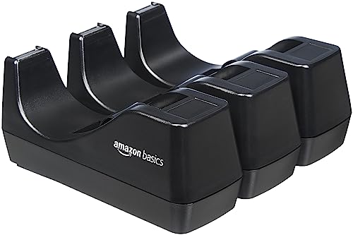 Amazon Basics Dispenser Nastro Adesivo Nero 3 Pezzi Ufficio