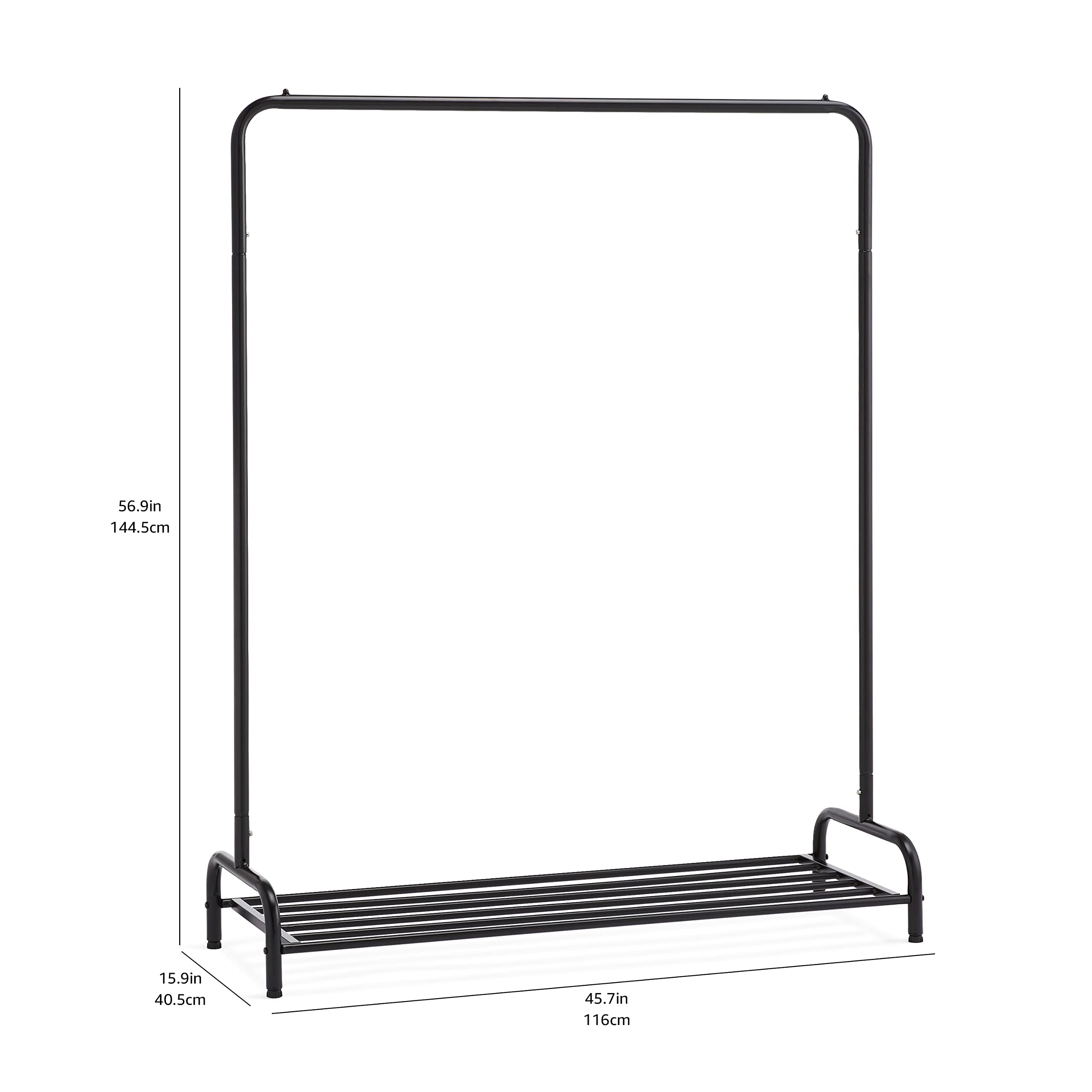AmazonBasics Attaccapanni con Scarpiera Nero 116x40x145 cm