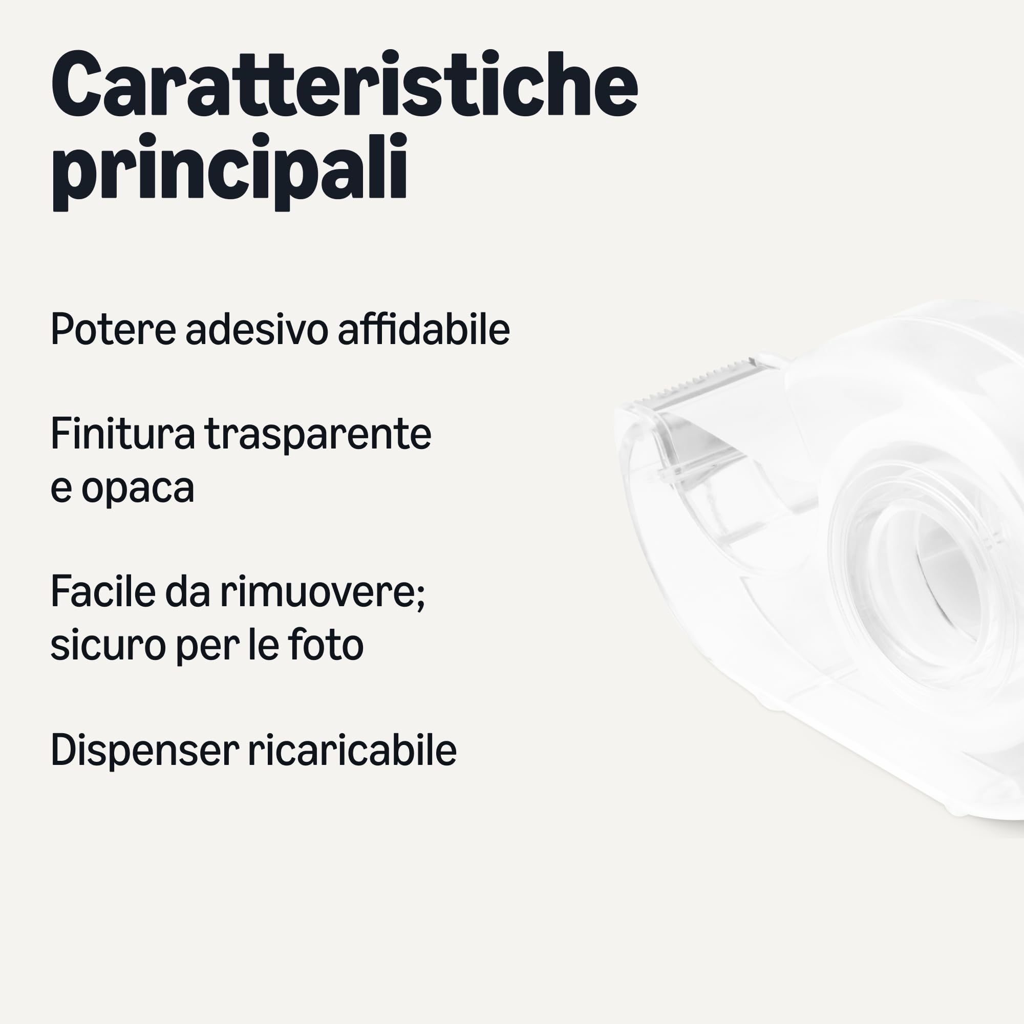 Amazon Basics Nastro Adesivo Invisibile Opaco 3 Rotoli 7,6 m
