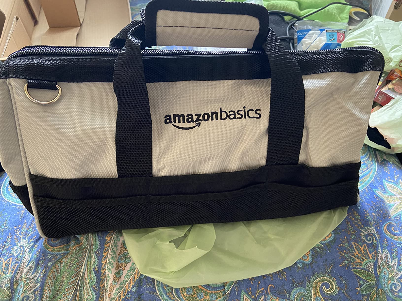 Amazon Basics Borsa Portautensili 40,6 cm Nero Grigio 26 Tasche
