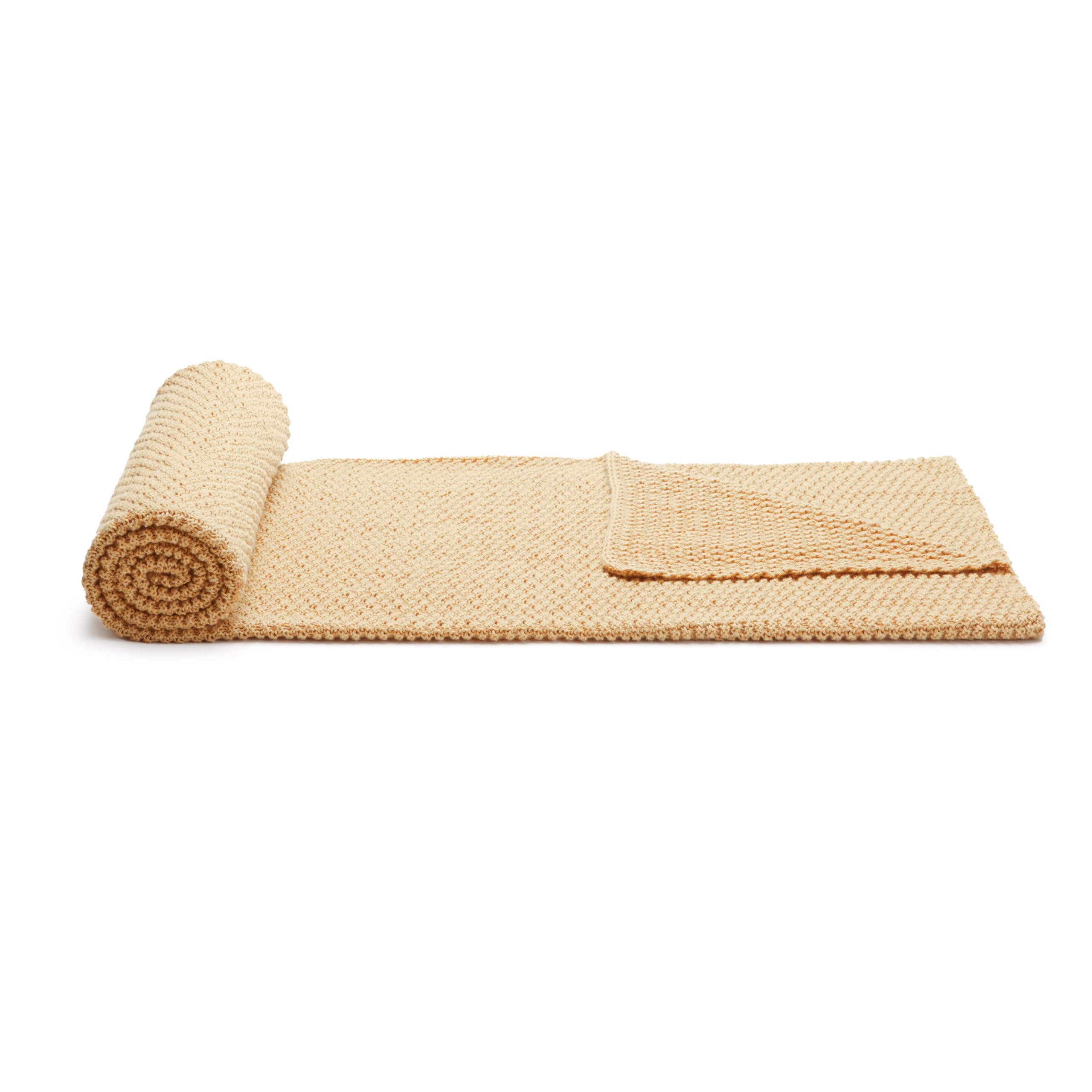 Amazon Basics Copriletto Maglia 127x152 Coperta Sabbia