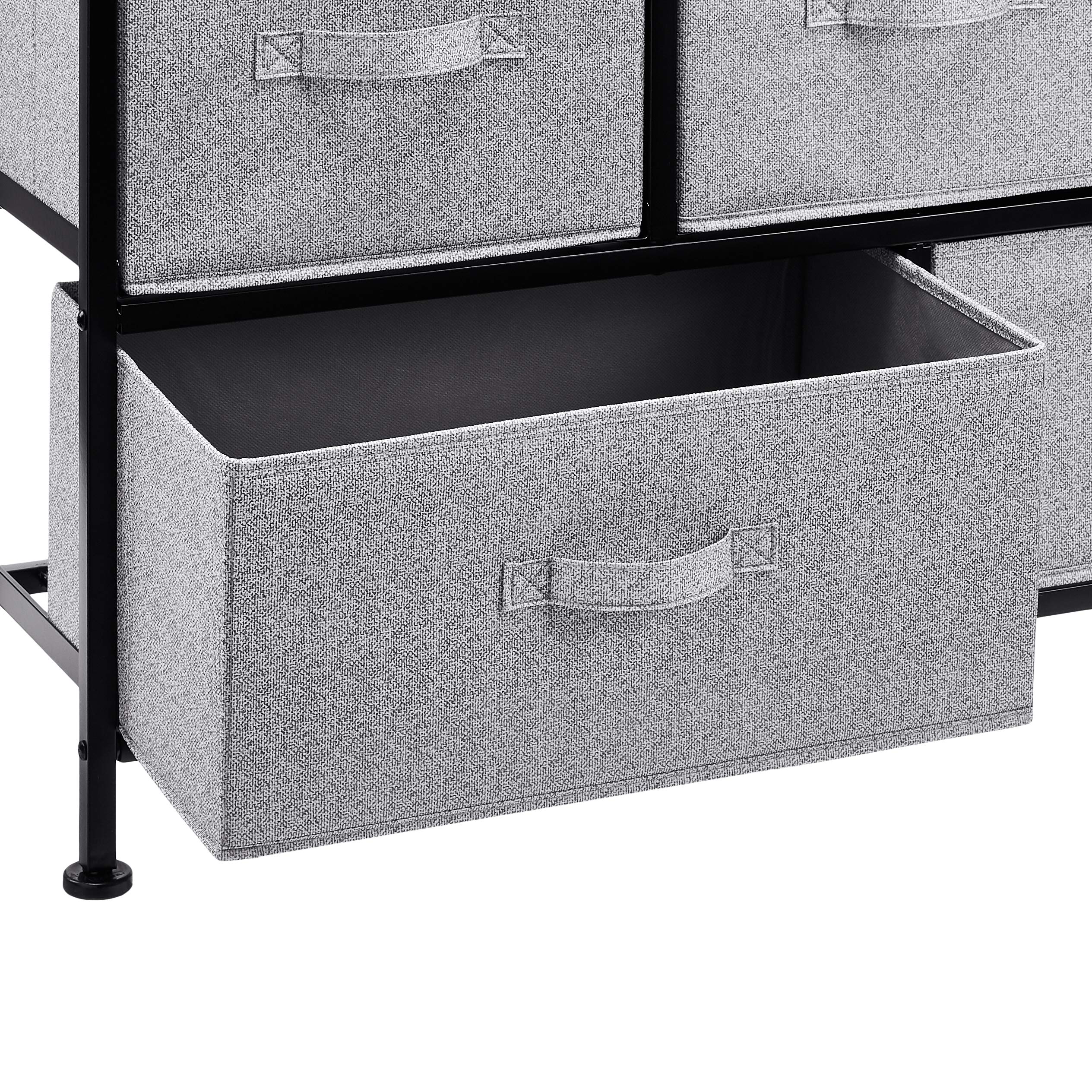 AmazonBasics Cassettiera 5 Cassetti Tessuto Nero Extra Large