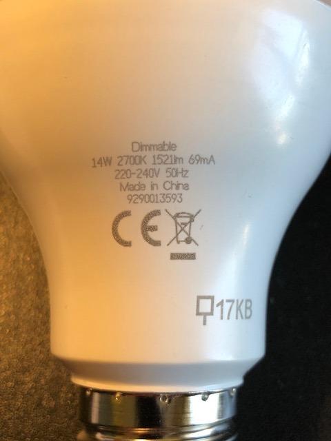 Amazon Basics Lampadina LED E27 14W 100W 2 Pezzi Calda