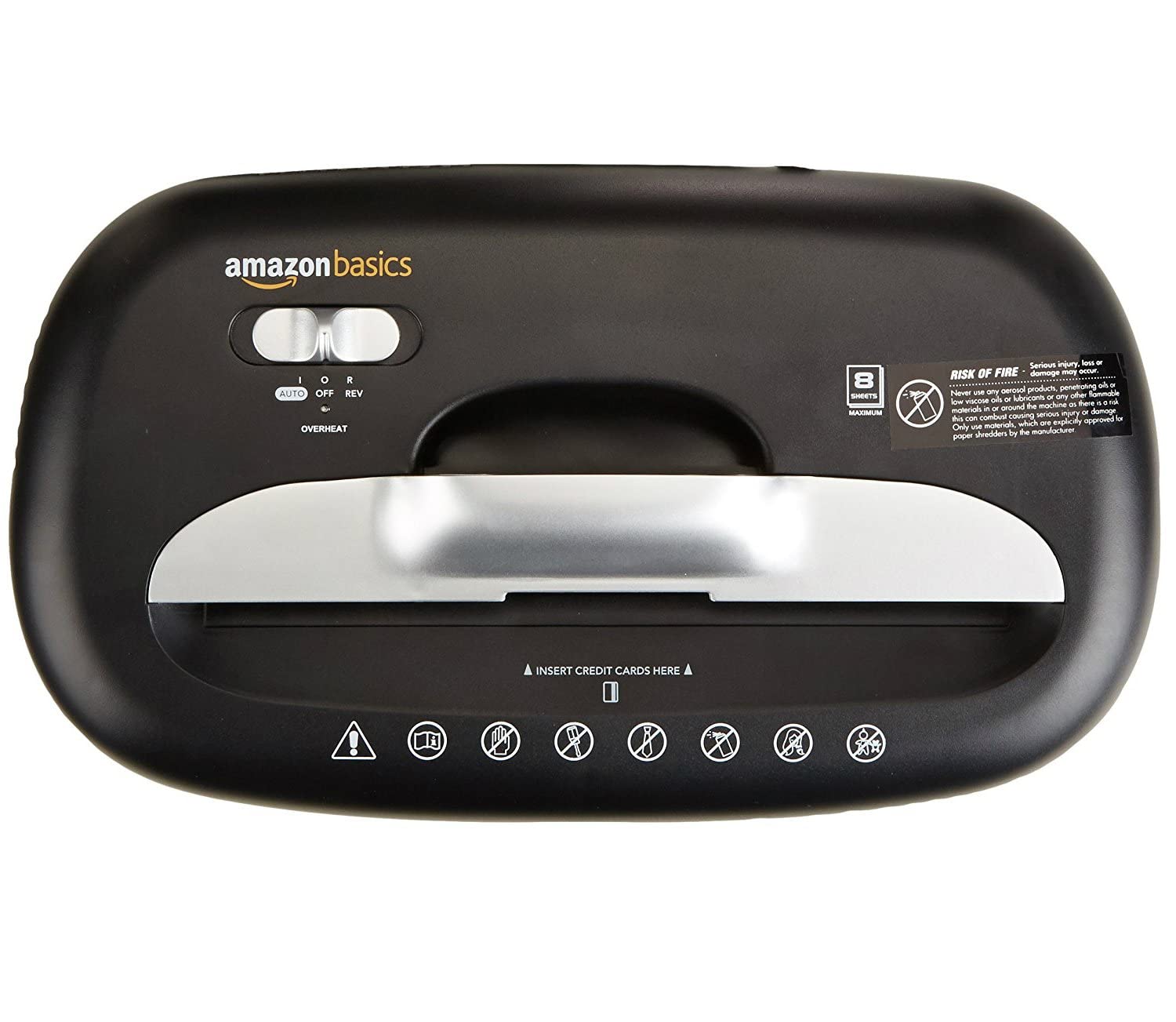 AmazonBasics Distruggidocumenti 7-8 fogli taglio a croce nero