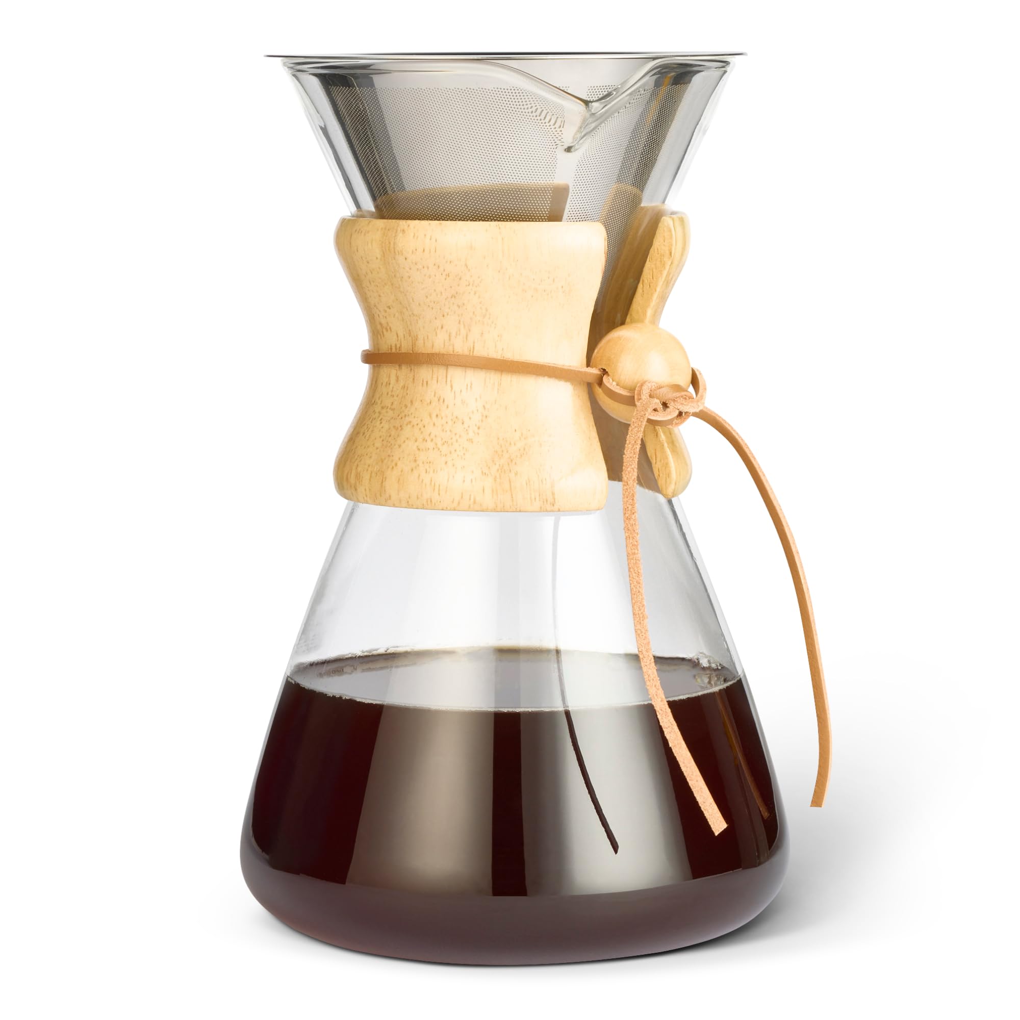 Amazon Basics caffettiera pour over vetro 1L filtro inox