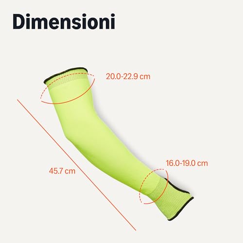 AmazonBasics Manicotti Antitaglio Gialli 45,7 cm 10 Paia
