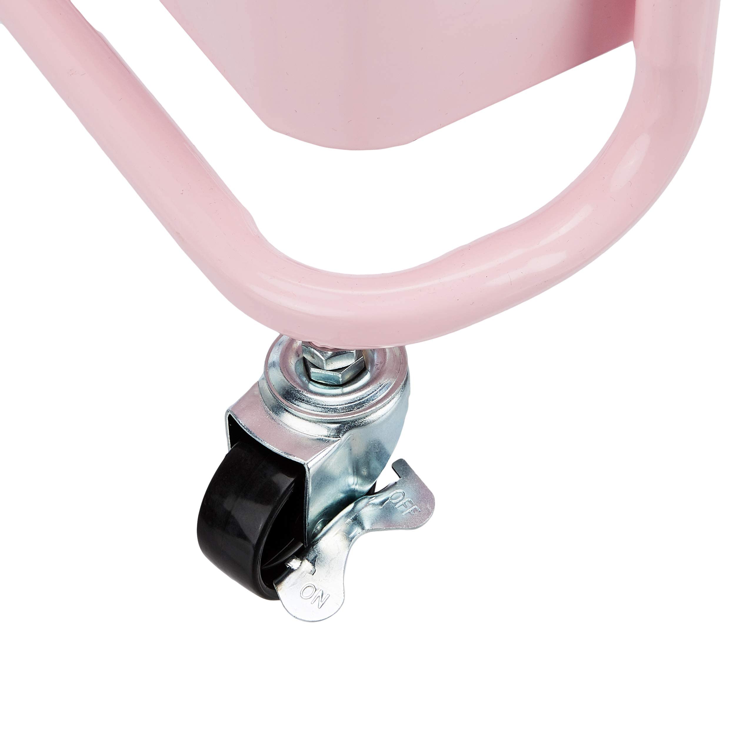 Amazon Basics Carrello 3 Ripiani con Ruote Rosa Antico Metallo