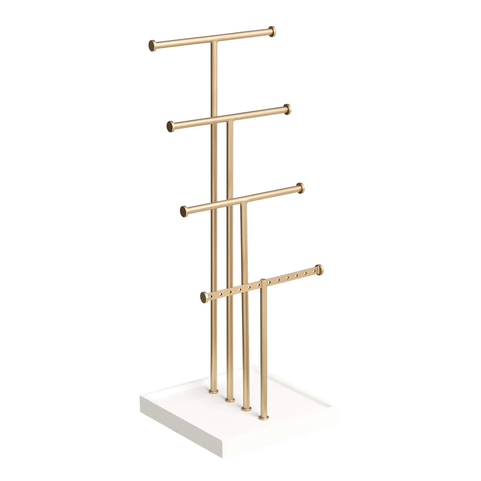 AmazonBasics portagioielli albero 4 livelli bianco ottone