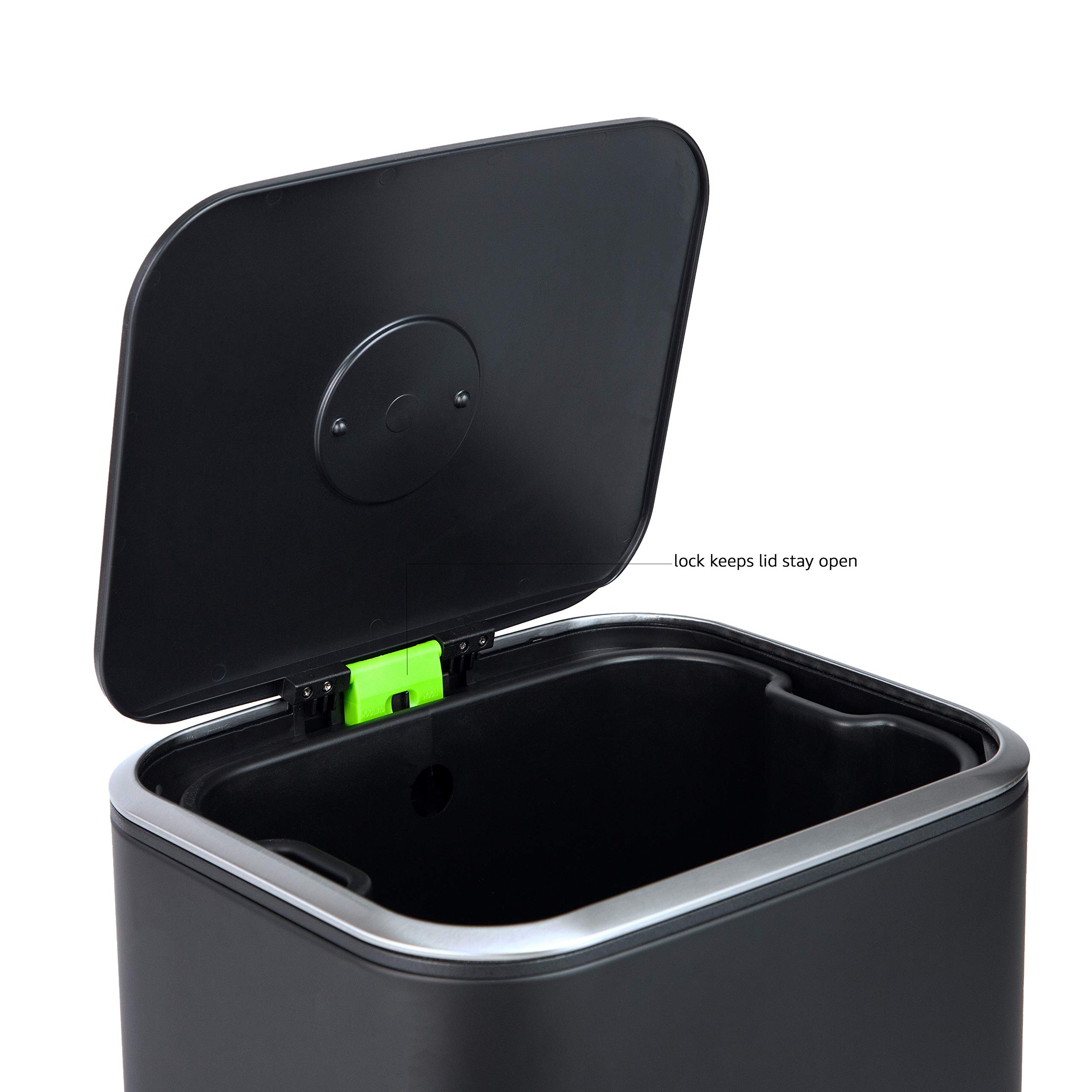 Amazon Basics Pattumiera a Pedale 32 L Nera Chiusura Morbida