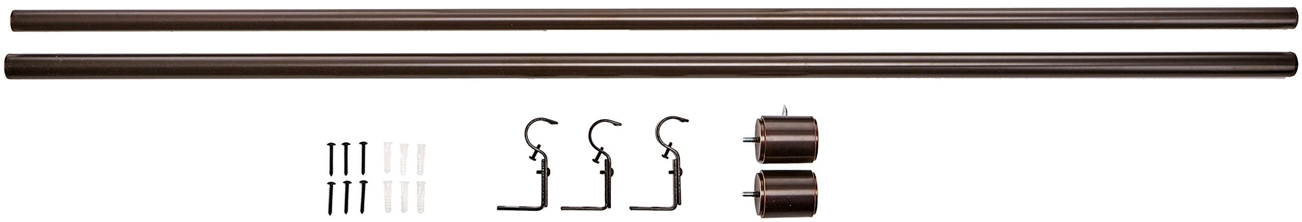 AmazonBasics Bastone per Tende 91-183 cm Espresso Regolabile