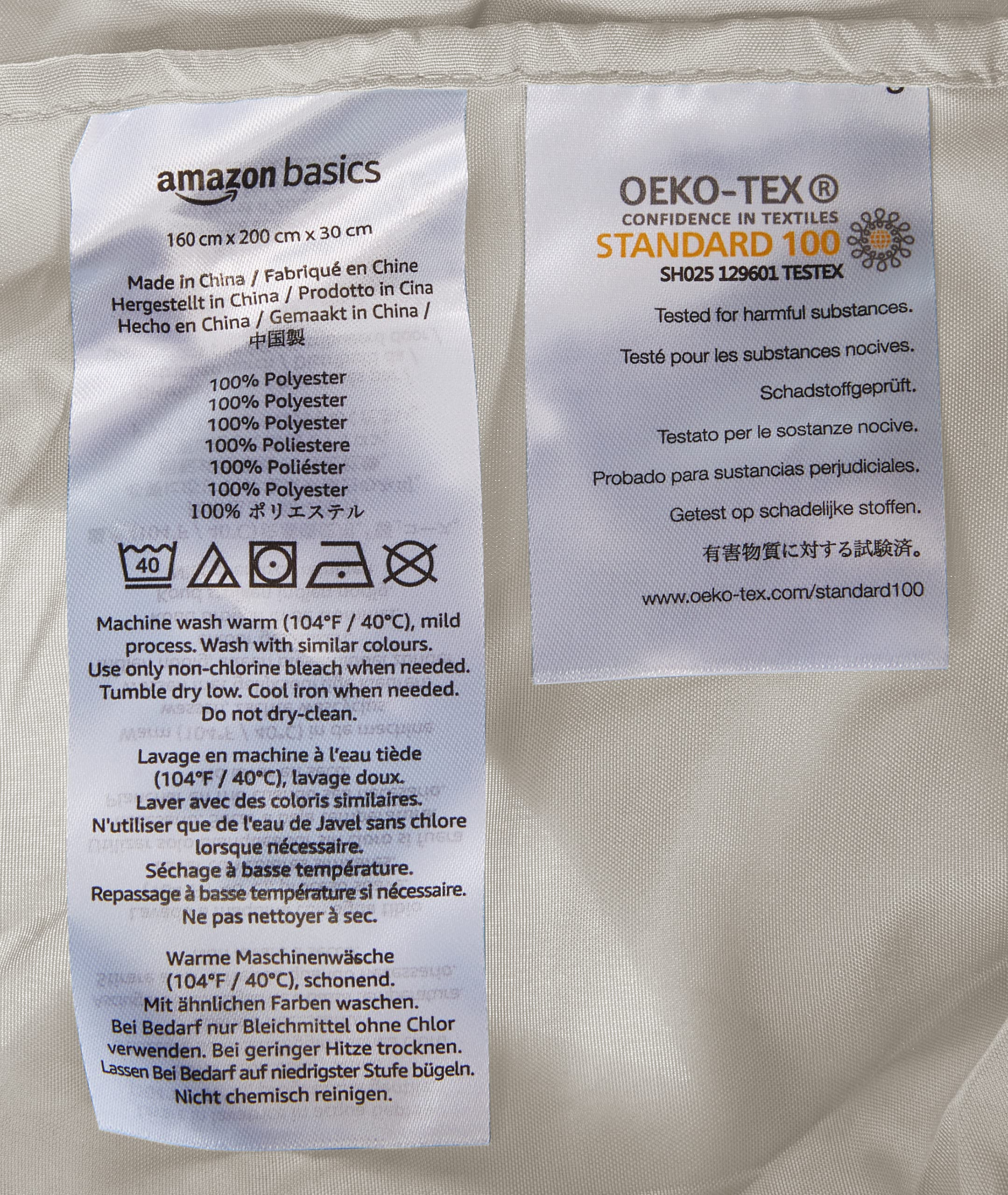 Amazon Basics lenzuolo con angoli 160x200 grigio microfibra