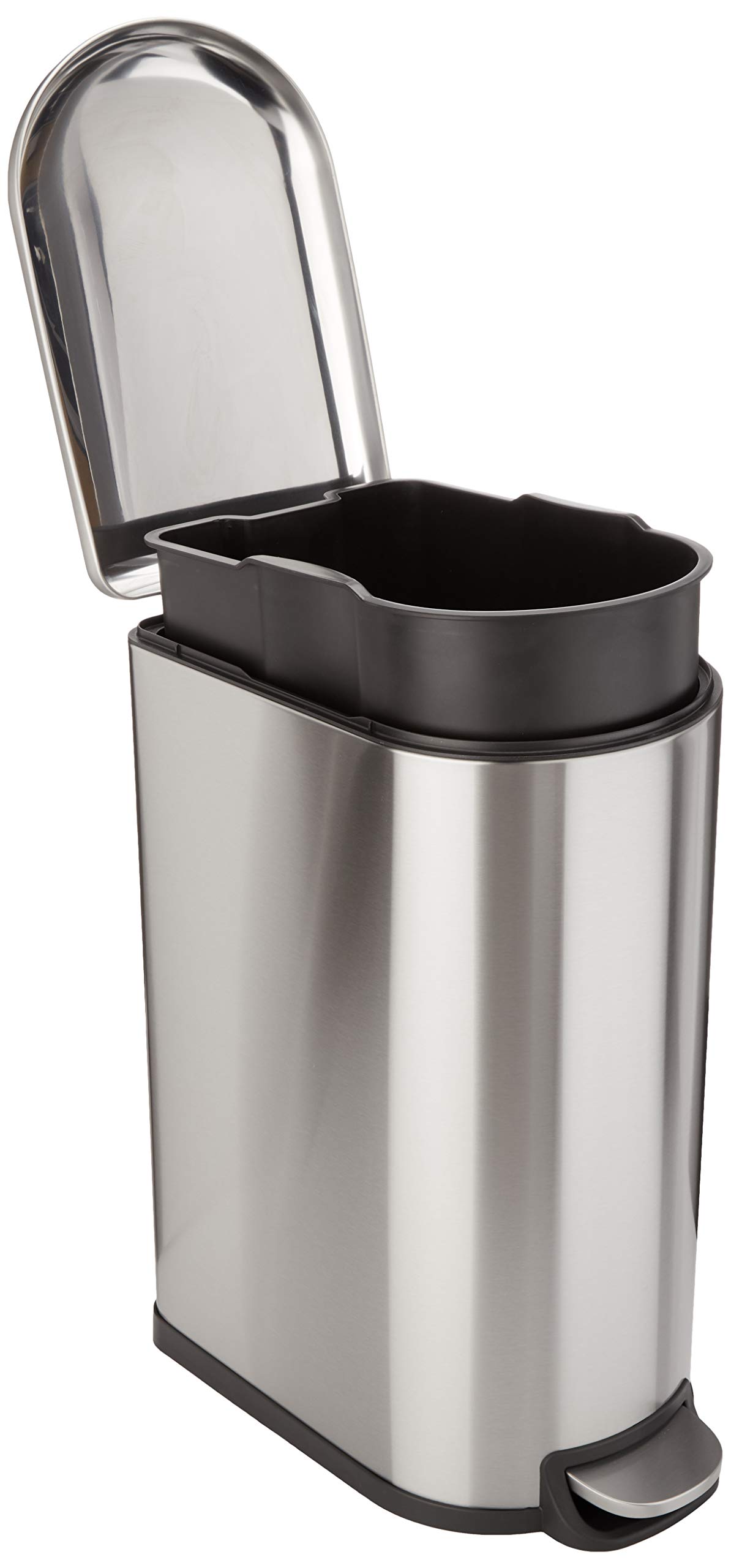 Amazon Basics Pattumiera con Pedale Acciaio Inox 10 L slim