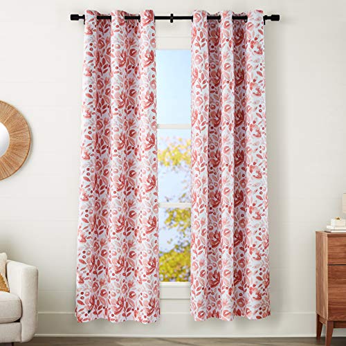 Amazon Basics SilkySoft 42x84 tenda oscurante rosa floreale 2 pezzi