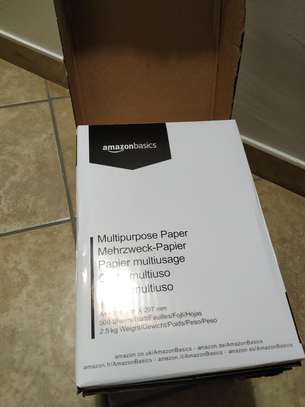 Amazon Basics Carta da Stampa Multiuso A4 80g 2500 Fogli Bianca