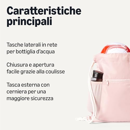 Amazon Basics Zaino Sacca Coulisse Rosa Taglia L