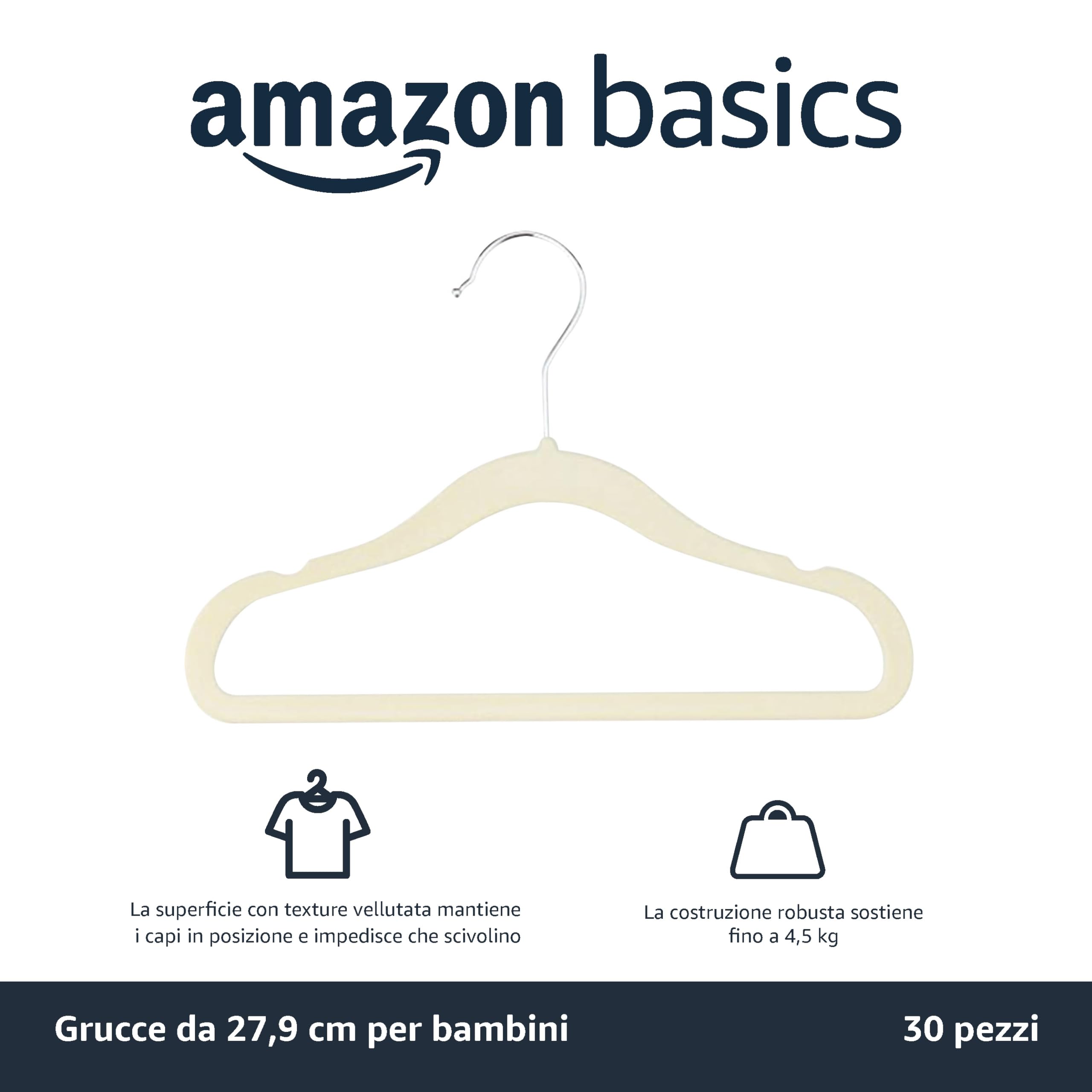 Amazon Basics grucce velluto bambini beige 30 pezzi 29,5 cm