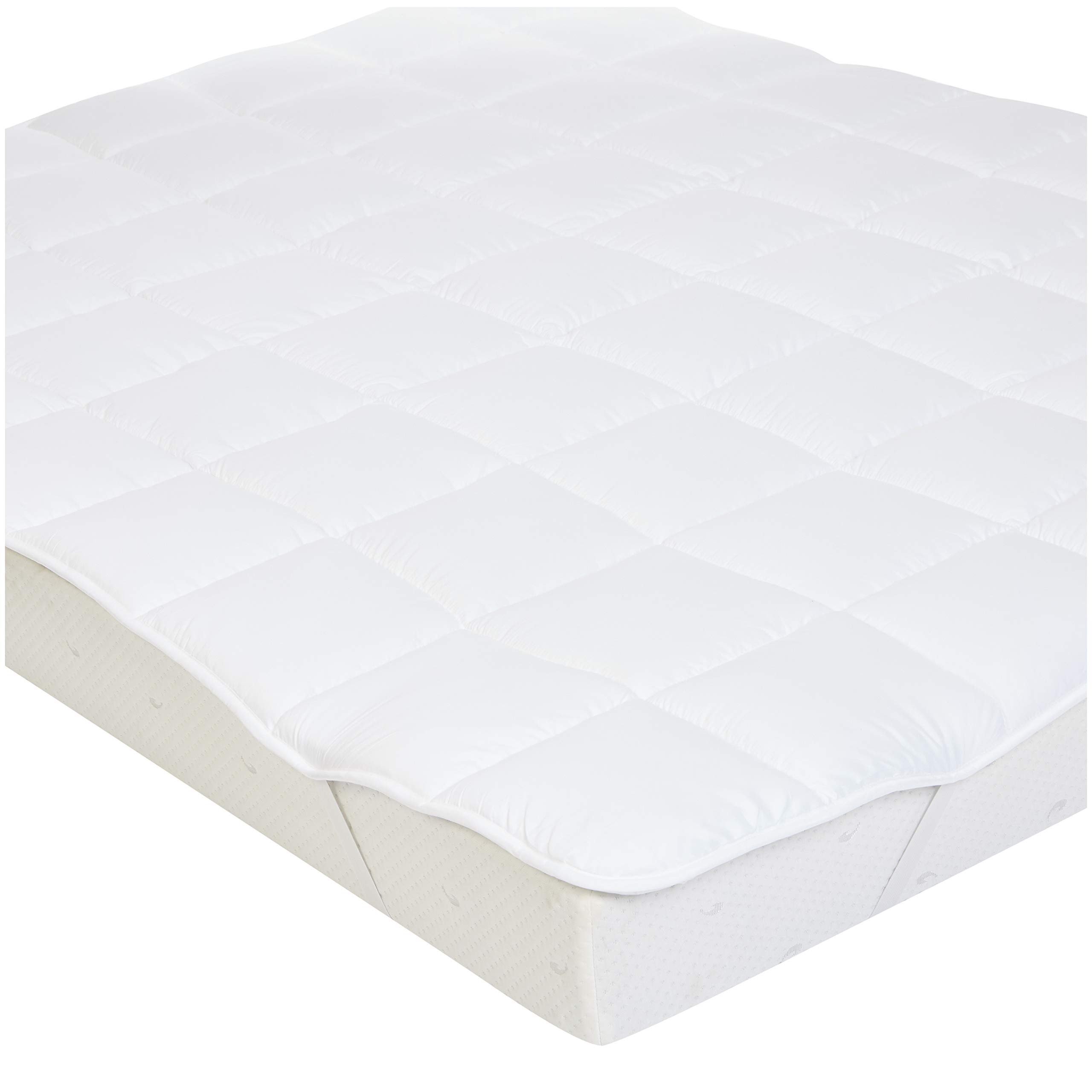 AmazonBasics Coprimaterasso 160x200 Bianco Trapuntato Morbido