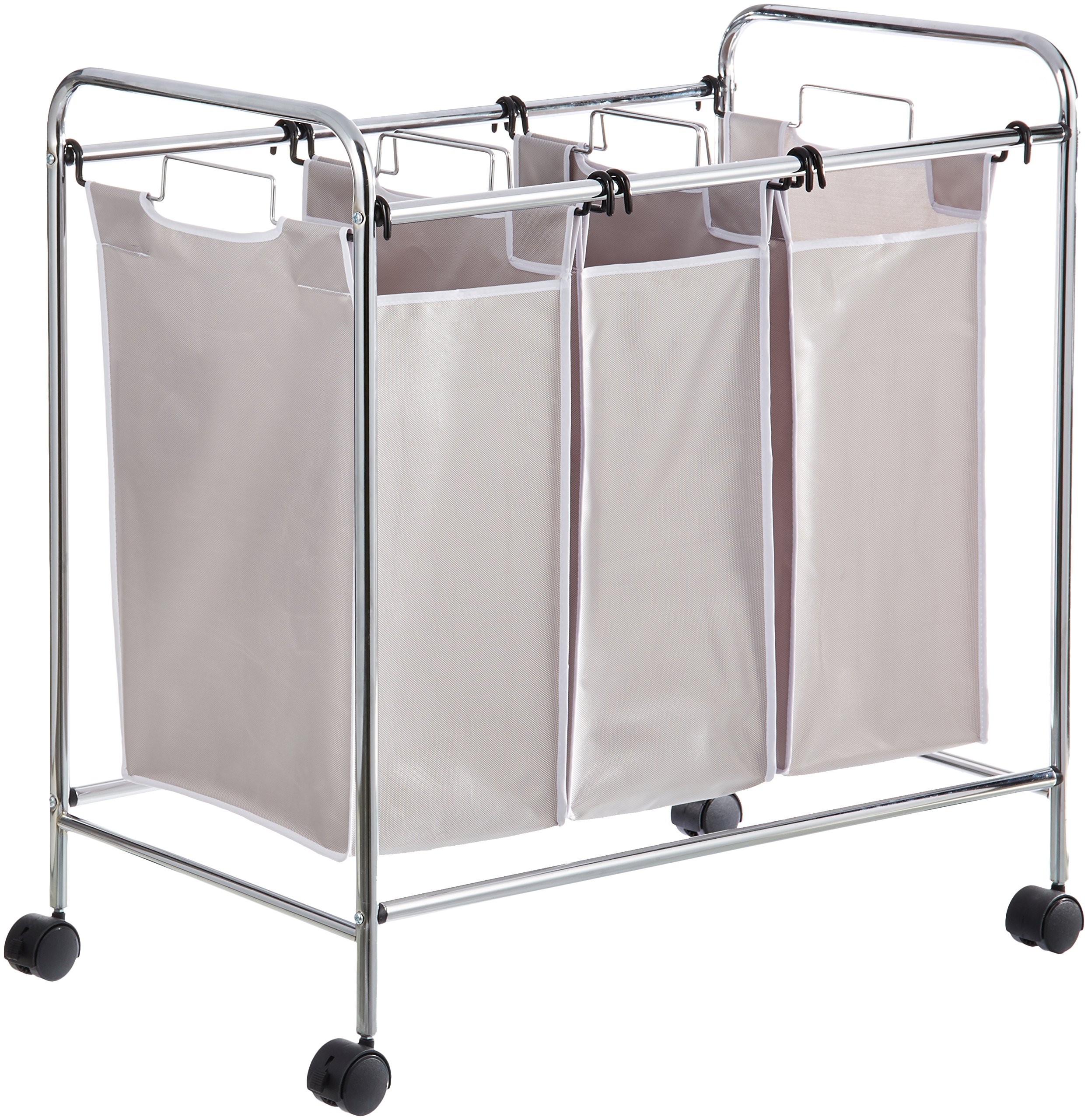 AmazonBasics carrello portabiancheria 3 sacchi 135L grigio