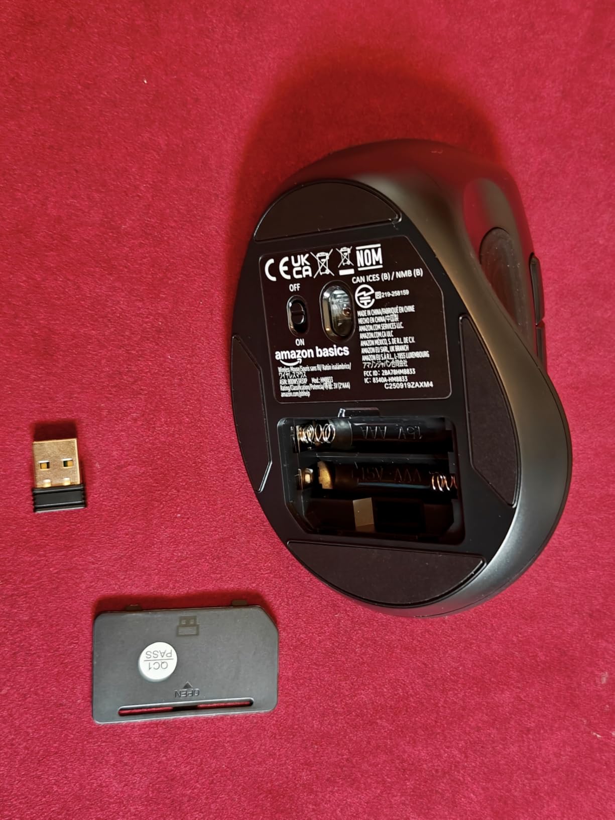 AmazonBasics Mouse wireless verticale nero 6 pulsanti destrimani