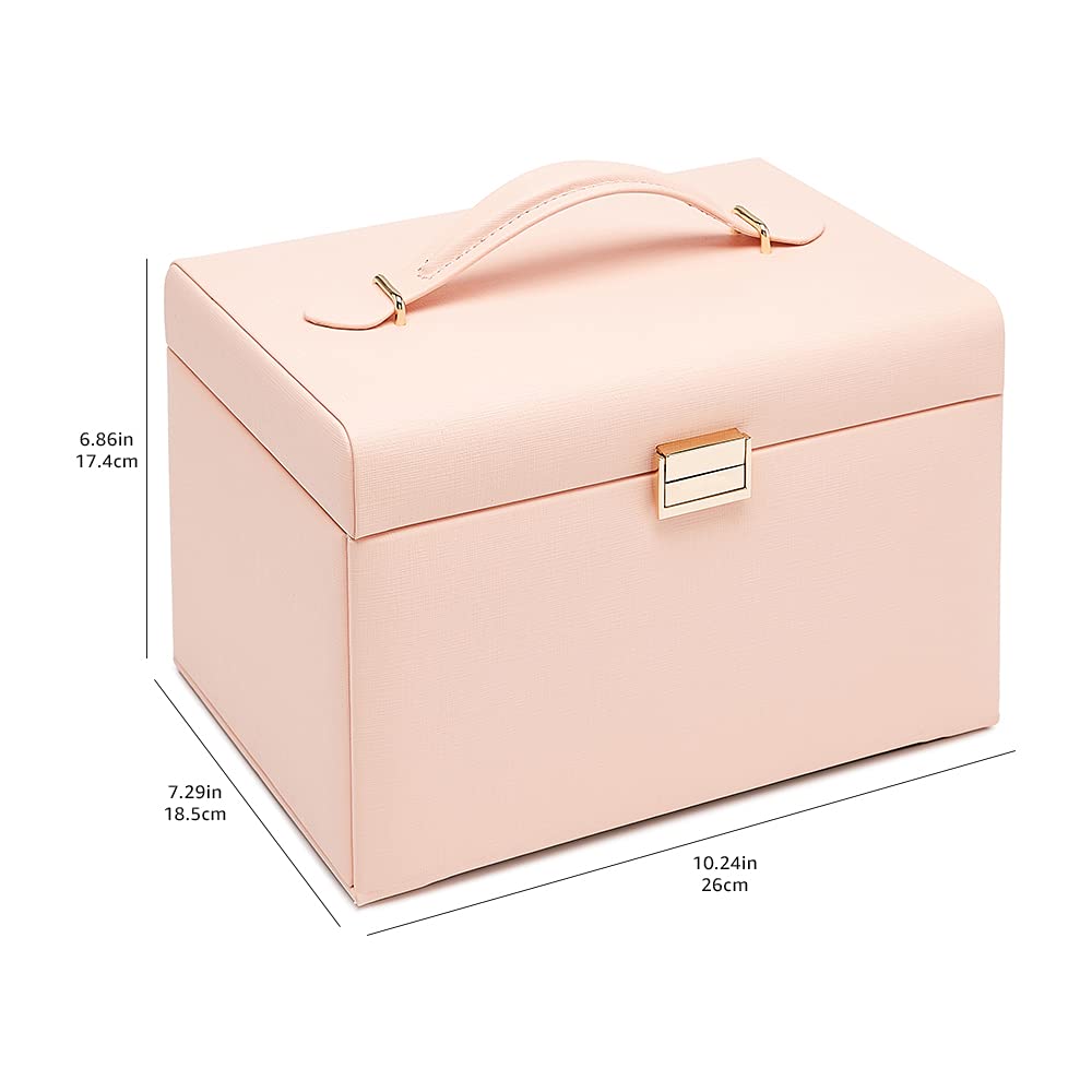 AmazonBasics Organizer gioielli rosa 3 cassetti con specchio