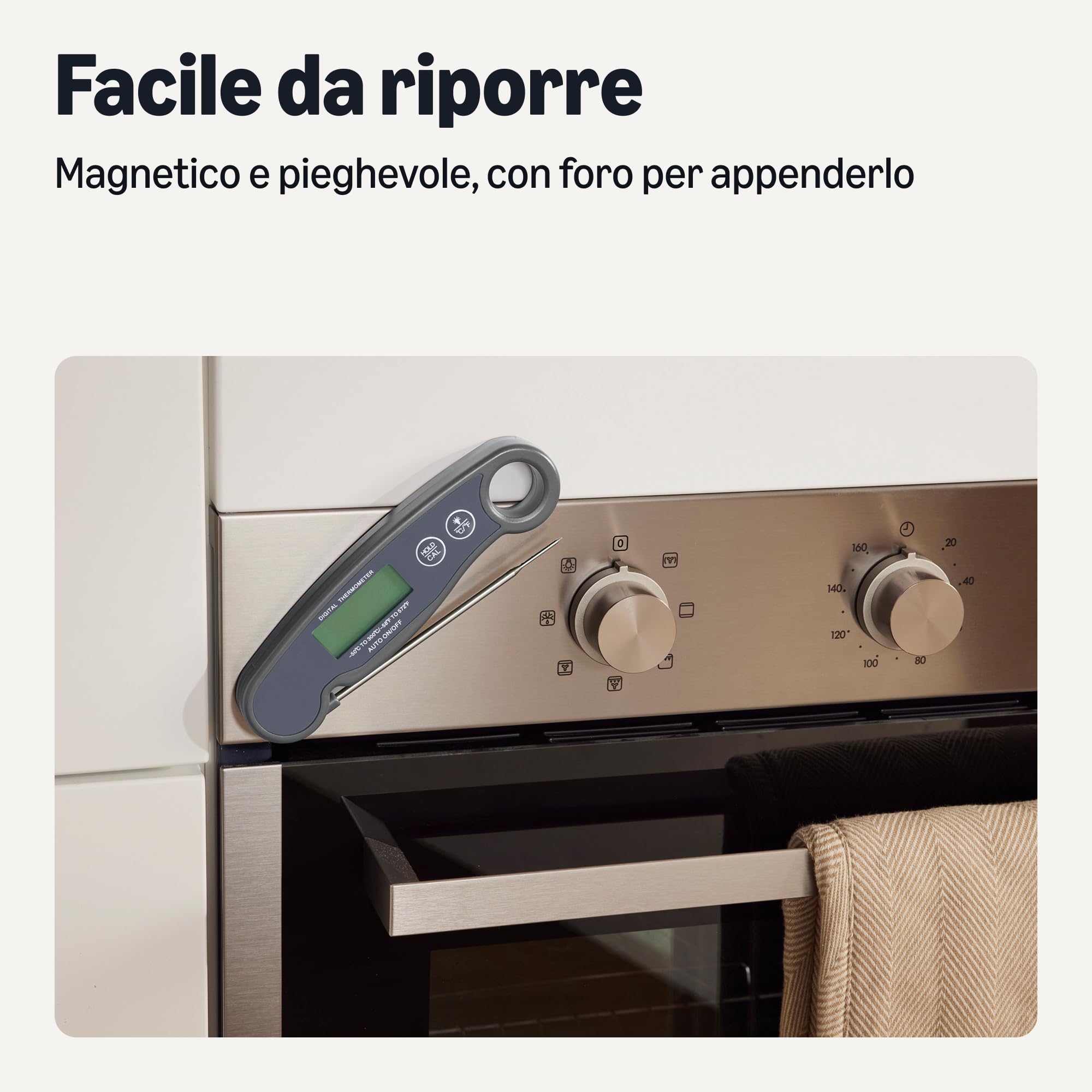Amazon Basics Termometro Carne Digitale Istantaneo Impermeabile