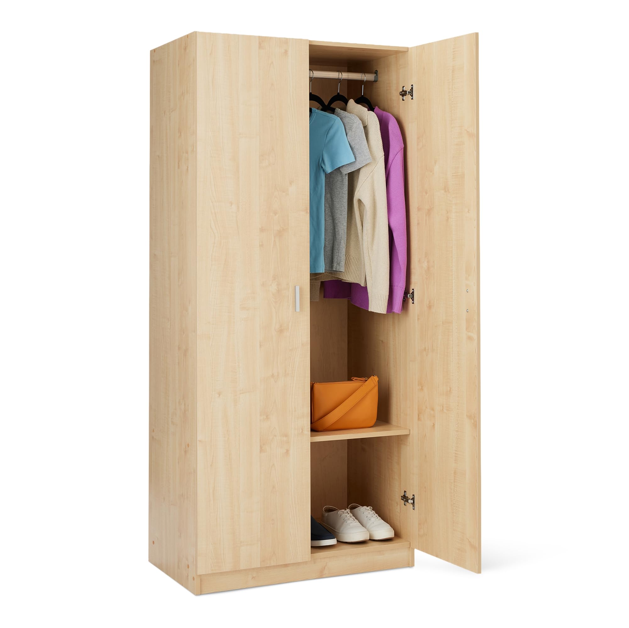 AmazonBasics Guardaroba Legno 2 Ante Quercia 80x180 cm