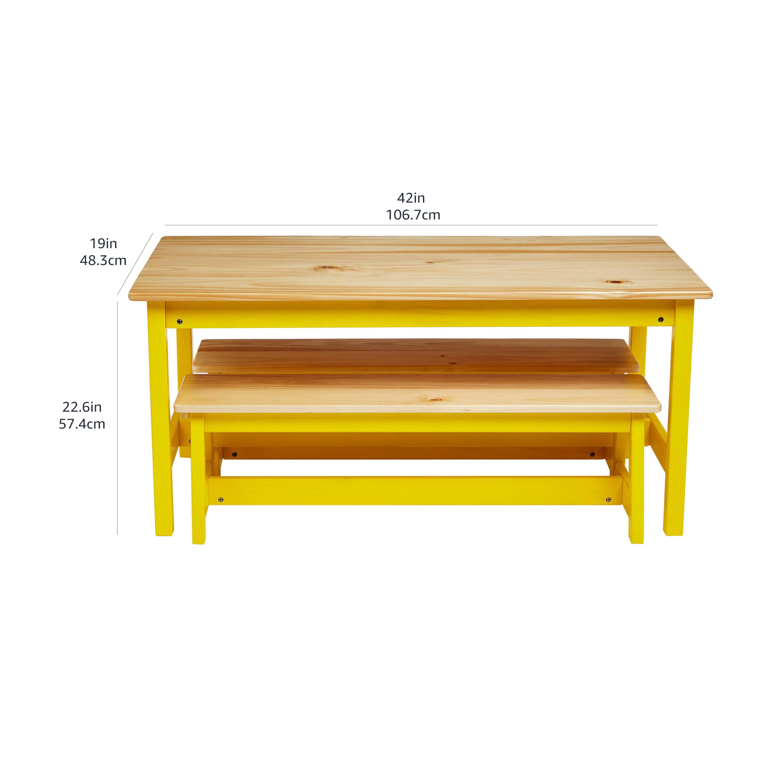 AmazonBasics set tavolo e panche bambini legno naturale