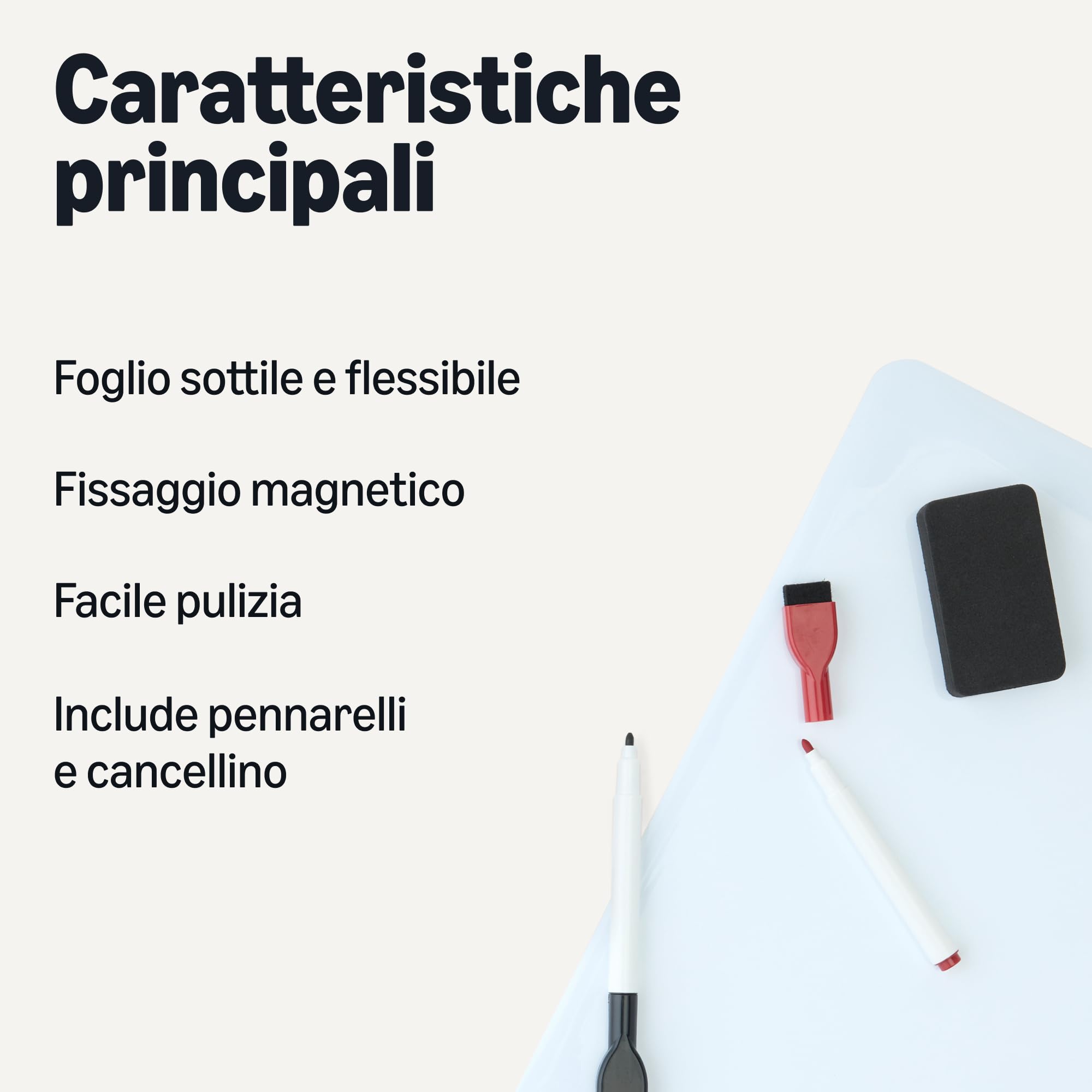 Amazon Basics Lavagna Magnetica Bianca 33x50cm 2 Pennarelli