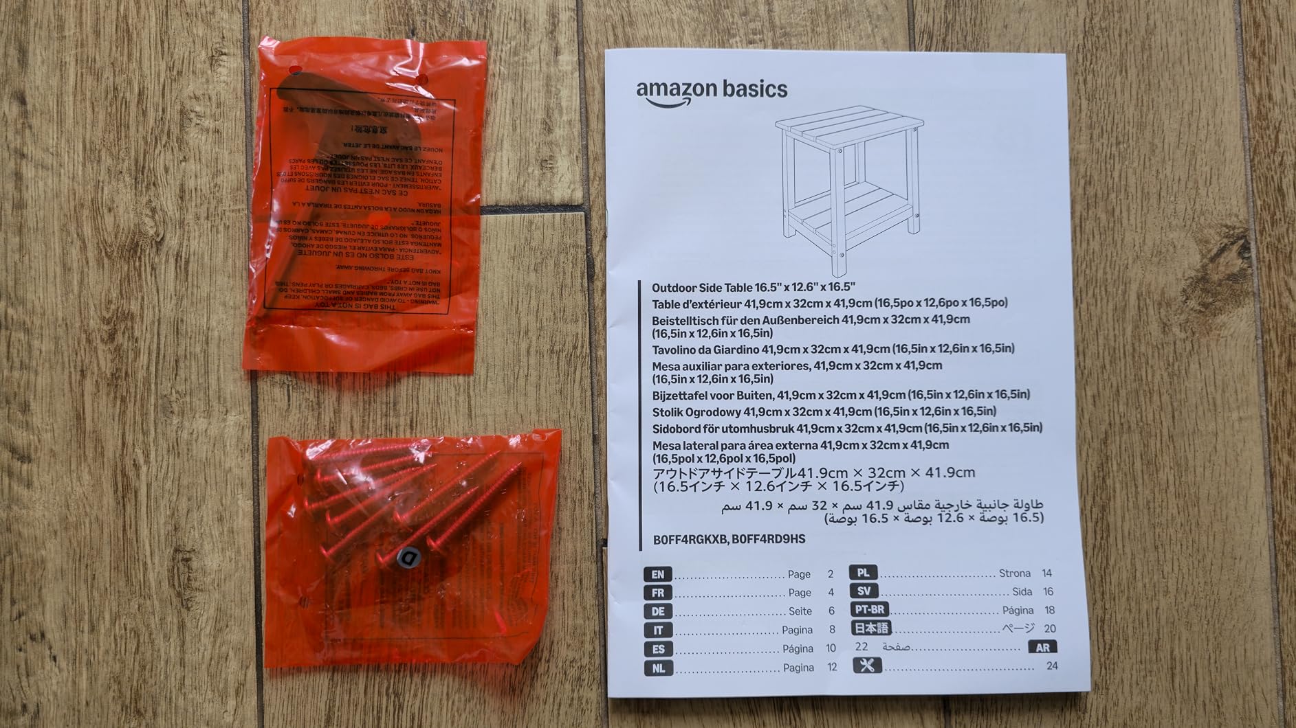Amazon Basics Tavolino da Esterno Grigio 42x32x42 cm Acciaio