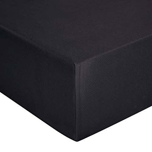 Amazon Basics lenzuolo con angoli jersey nero 180x200 cm