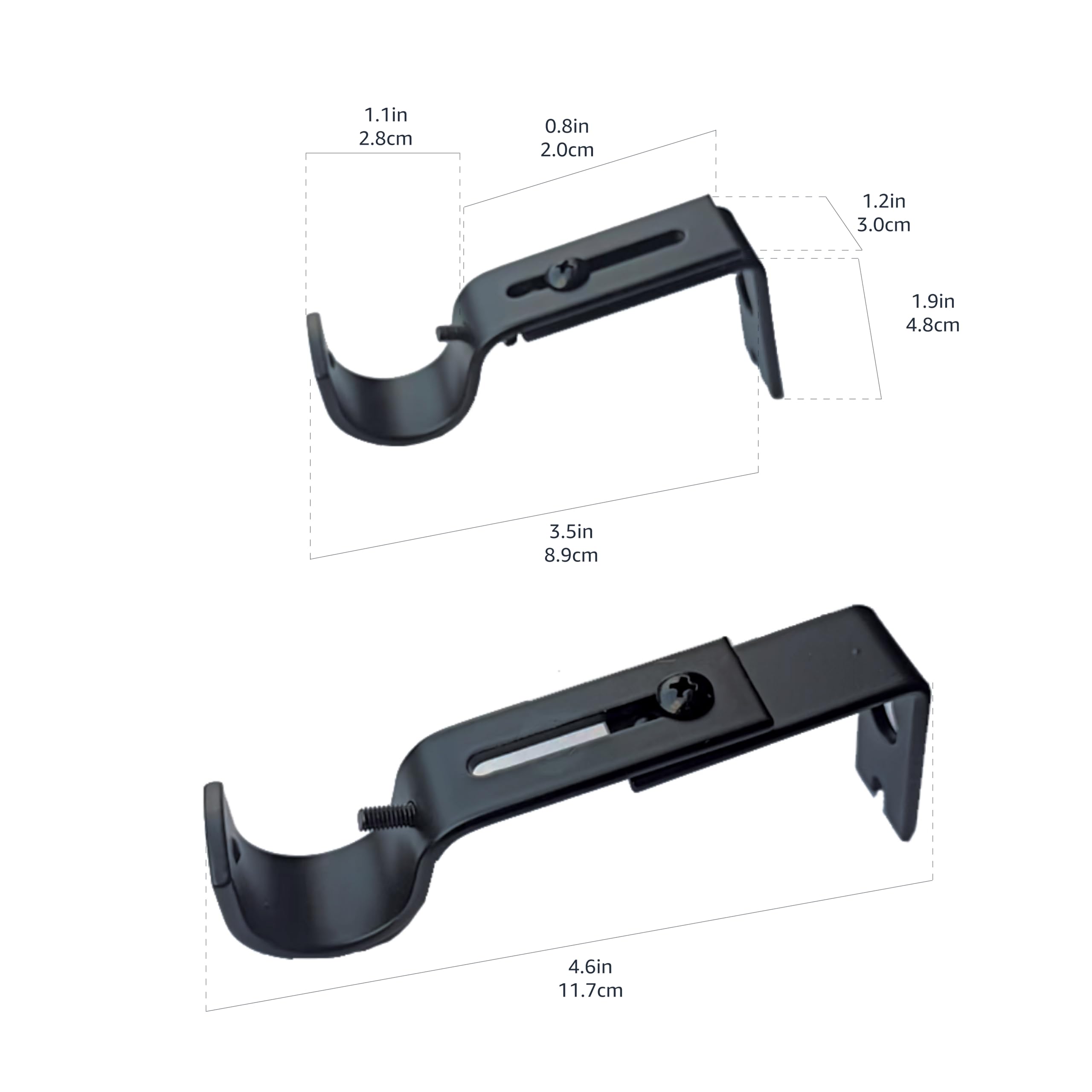 Amazon Basics Supporti Bastone Tenda Regolabili Set da 2 Neri Acciaio