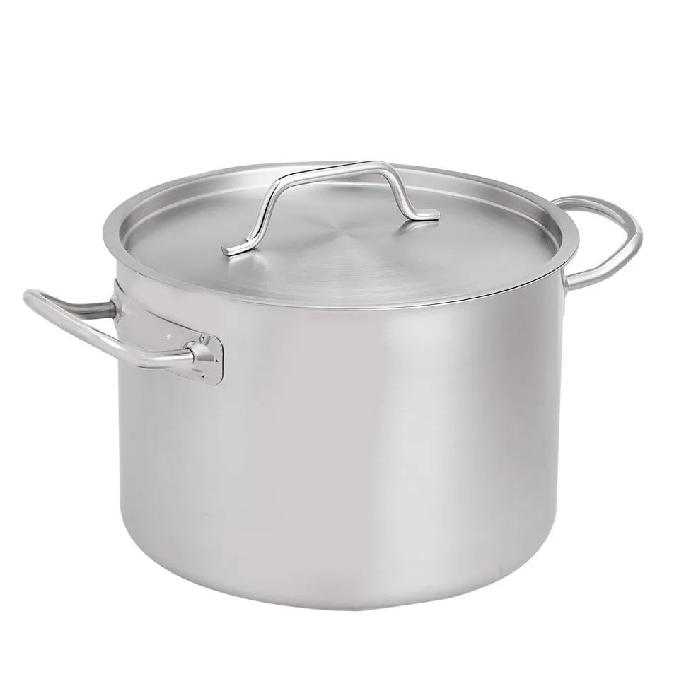 AmazonBasics Pentola Acciaio Inox 9,5 Litri con Coperchio