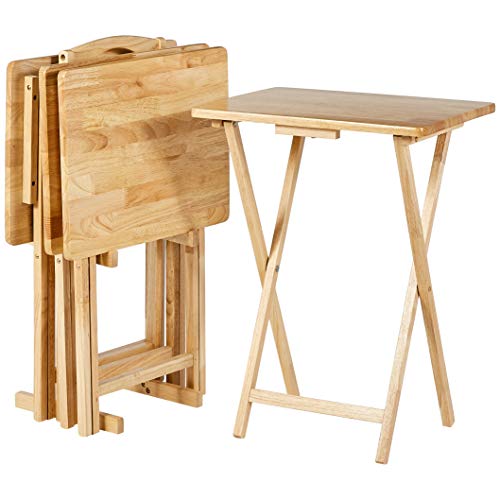 Amazon Basics Tavolini Pieghevoli Legno Set 4 pezzi naturale
