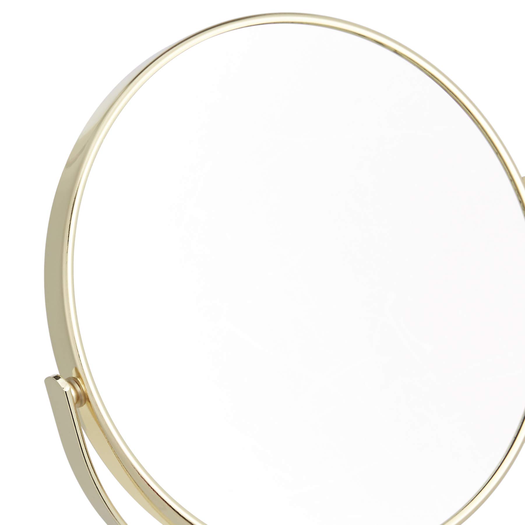 AmazonBasics Specchio Cosmetico Tavolo 1x/5x Oro Bifacciale