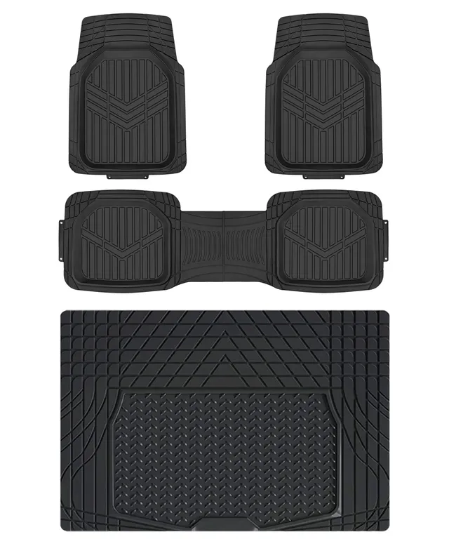 AmazonBasics Tappetini Auto in PVC 4 Pezzi Neri Antiscivolo