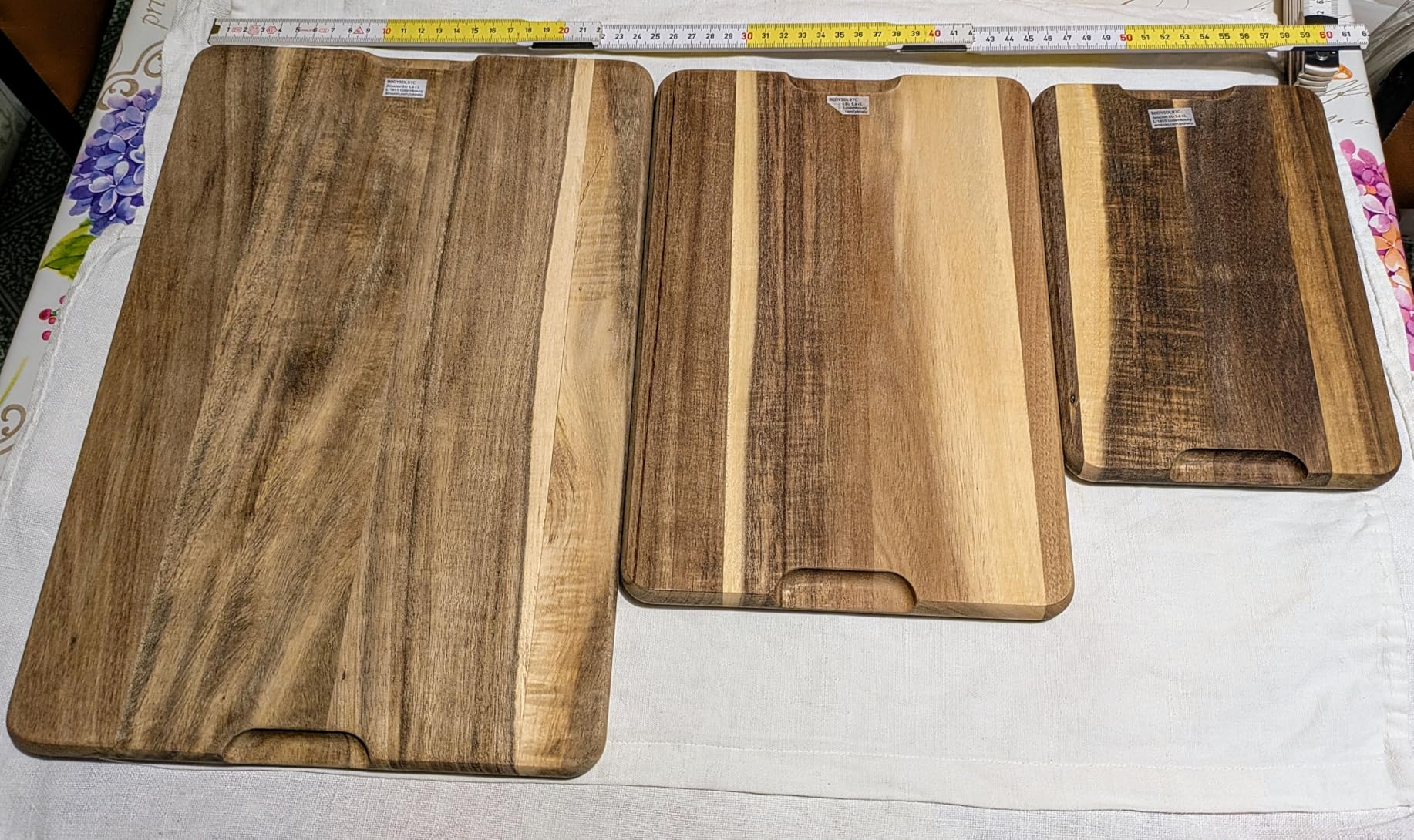 AmazonBasics set 3 taglieri legno acacia pretrattati olio