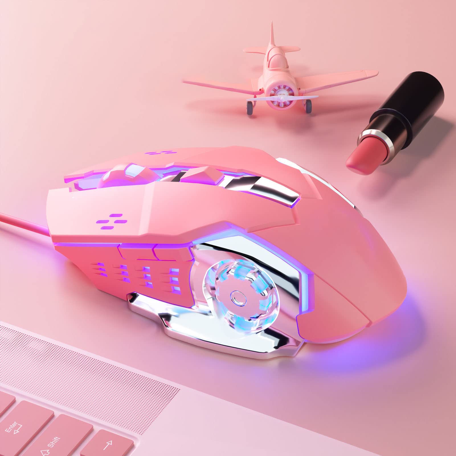 Elprico Mouse Gaming Cablato RGB USB 3600 DPI Nero