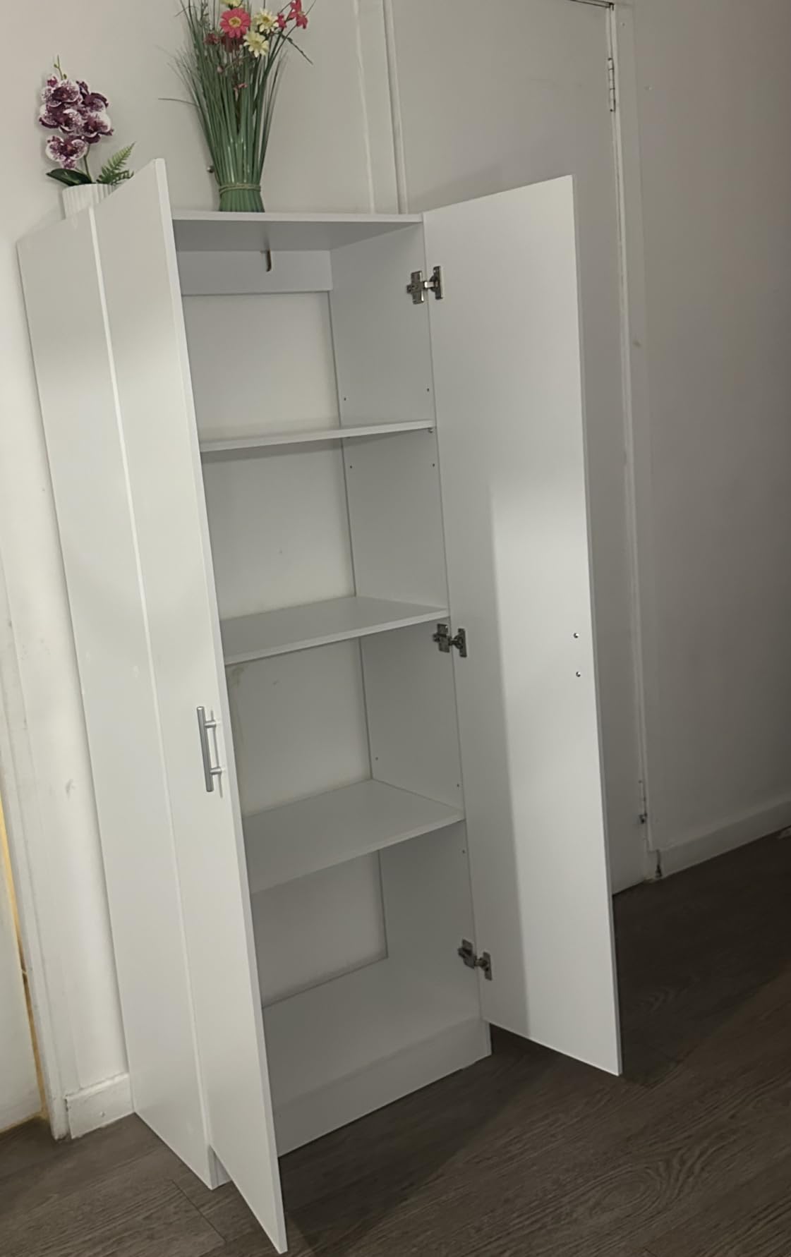 Amazon Basics Armadio Dispensa Bianco 2 Ante 60x31,5x152,5 cm