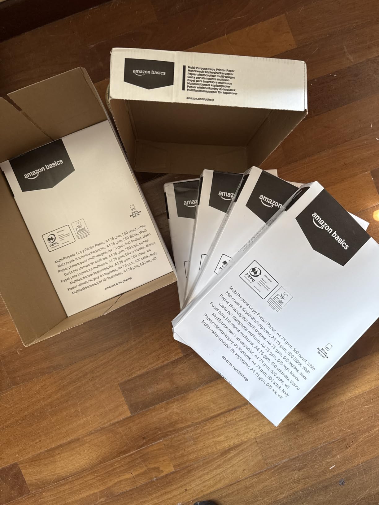 Amazon Basics carta A4 75 g/mq bianca 2500 fogli 5 risme