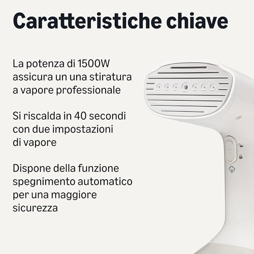 Amazon Basics Turbo Extreme Steam stiratore verticale 1500W bianco