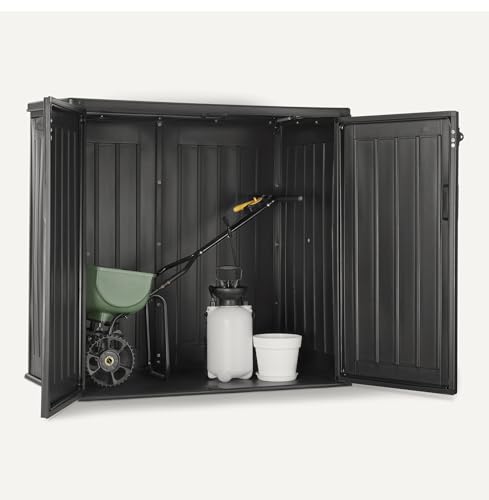 AmazonBasics Armadio da Esterno Nero 116x70,5x112,8 cm