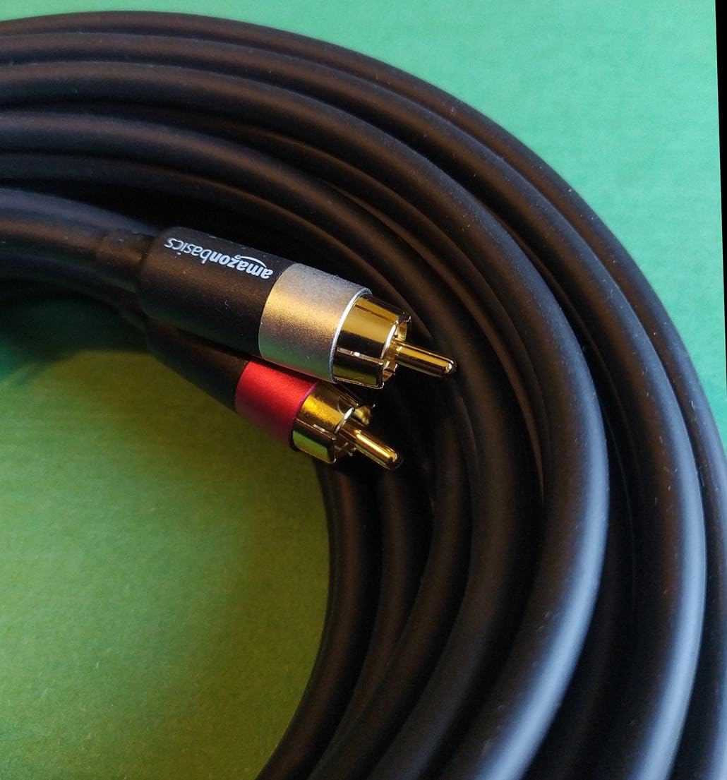 Amazon Basics Cavo Audio RCA 2 Maschi 7,5 m Grigio Antracite